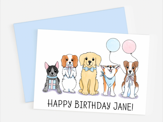 Personalized Dog Birthday Card