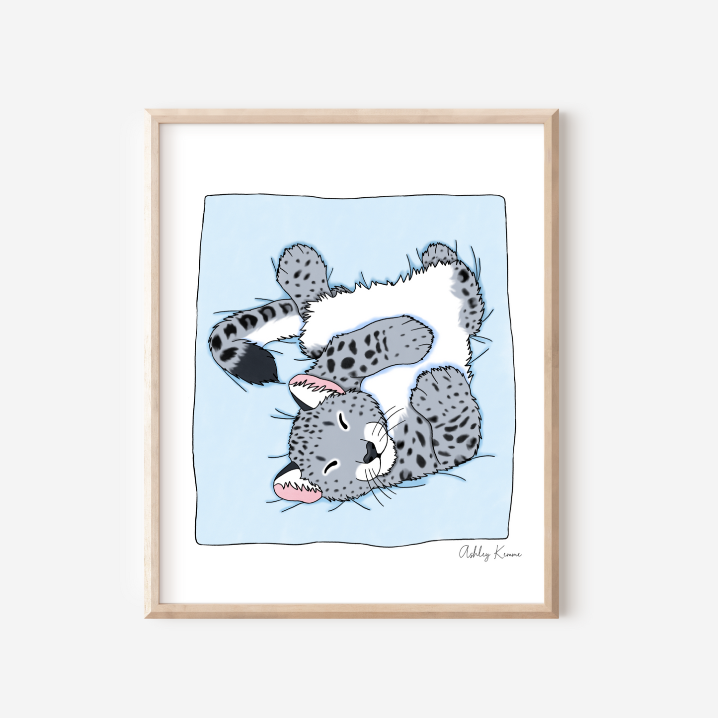 Snow Leopard Nursery Print