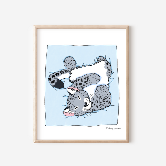 Snow Leopard Nursery Print