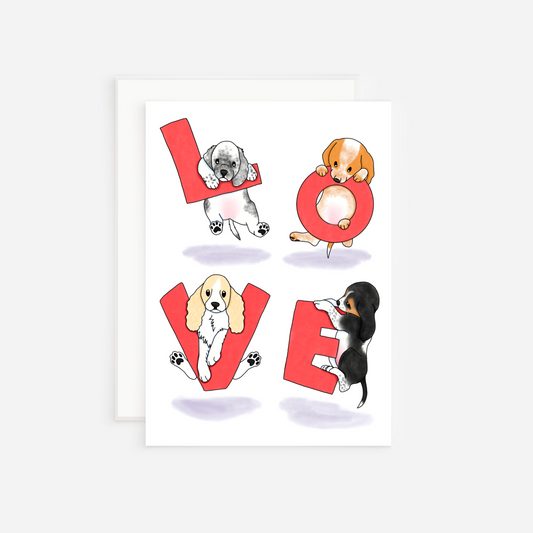 Valentine's Day Puppies Card