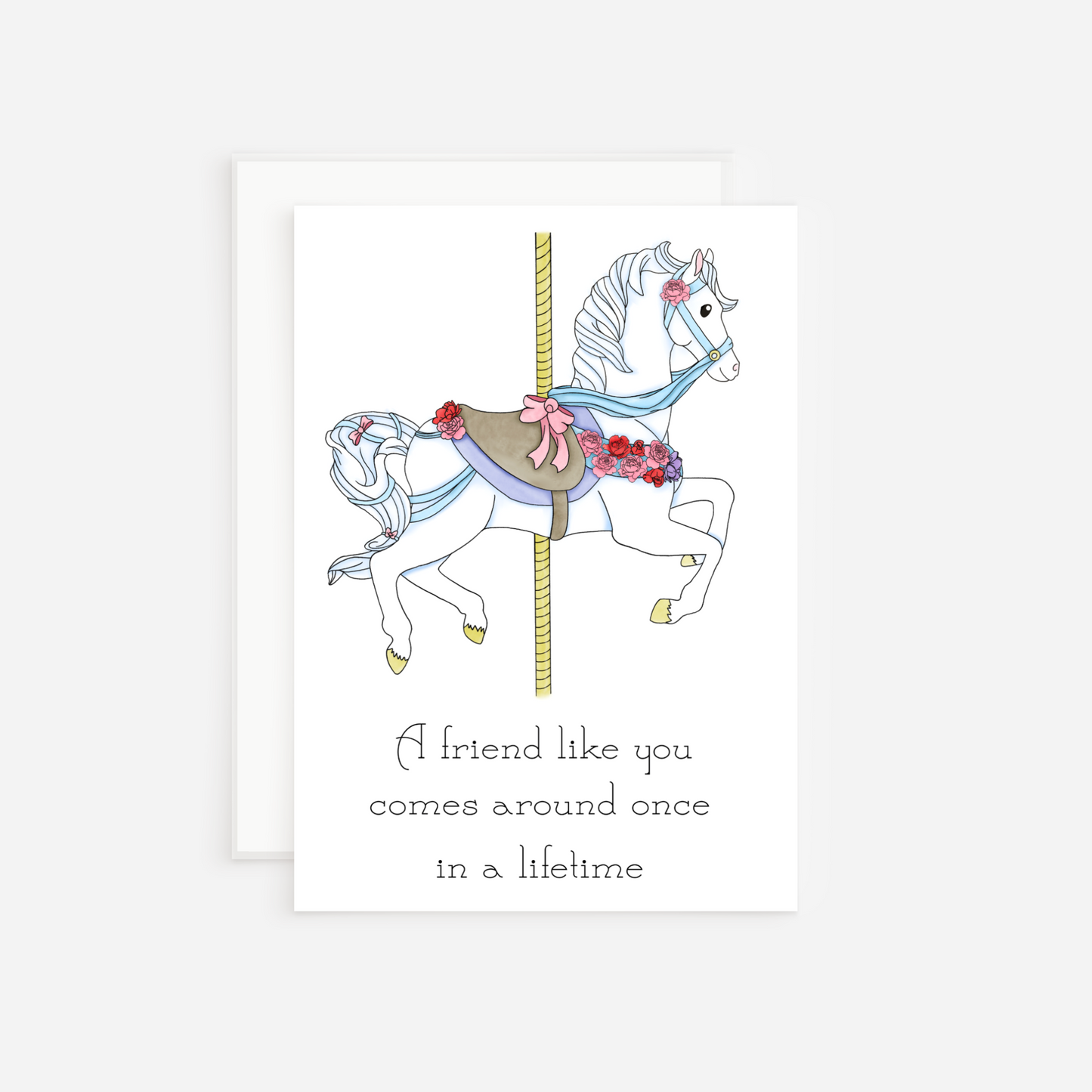 Carousel Horse Friendship Card